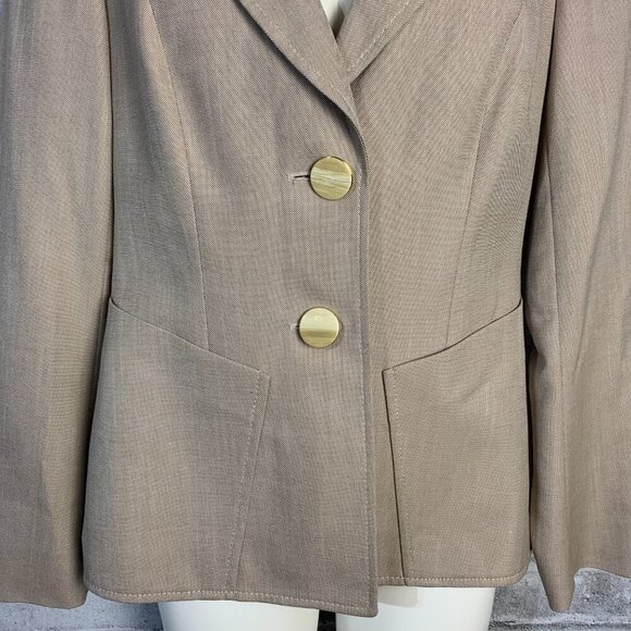 Escada Silk Wool Cotton Blend Two Button Structured Blazer - Picture 3 of 15